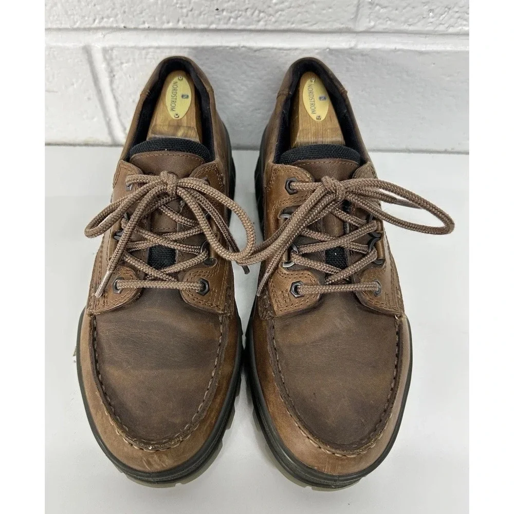 Ecco Track 25 Low Goretex GTX Brown‎ Leather Hiking Shoes Mens Size 41 US 7.5